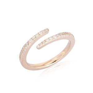 Pave Diamonds Radiant 14K (or 18k upon request) Yellow Gold Open Wrap Ring